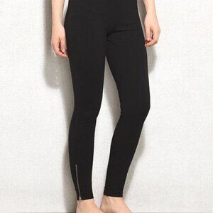 Free People Leggings Womens Extra Small XS Black Zipper Detail Stretch Casual